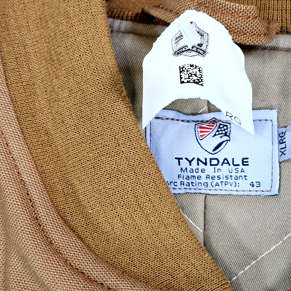 Tyndale FR Quilted Canvas Vest Sz XL K690T Brown Tan Cat 4 Cal 43 NFPA 2112 NWT - Picture 2 of 11